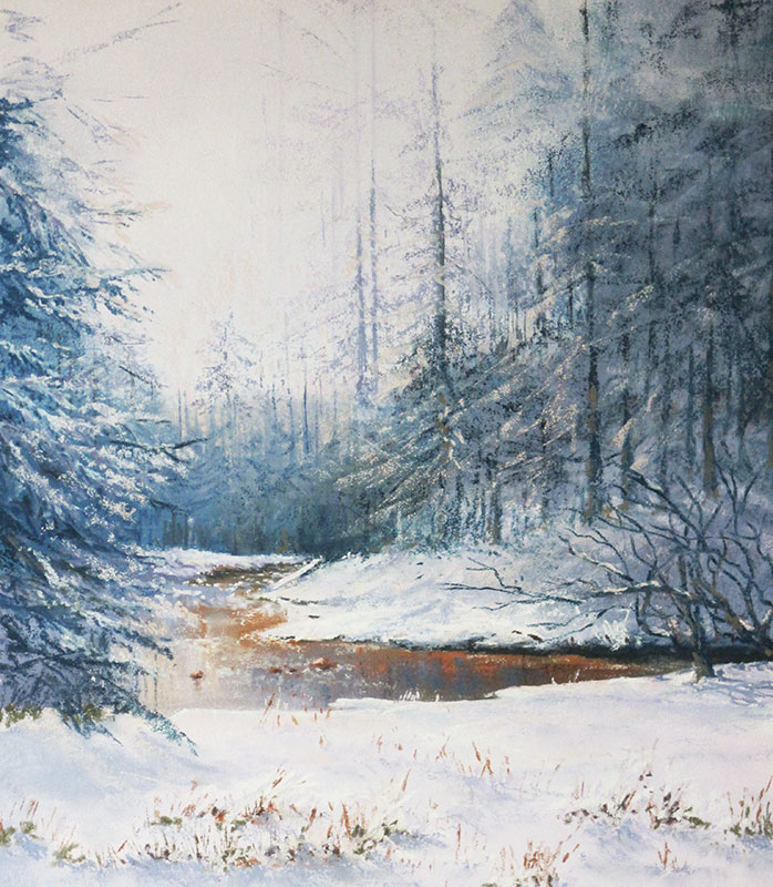 Keith Stott 'Through the Pines, Winter' Circa 2014